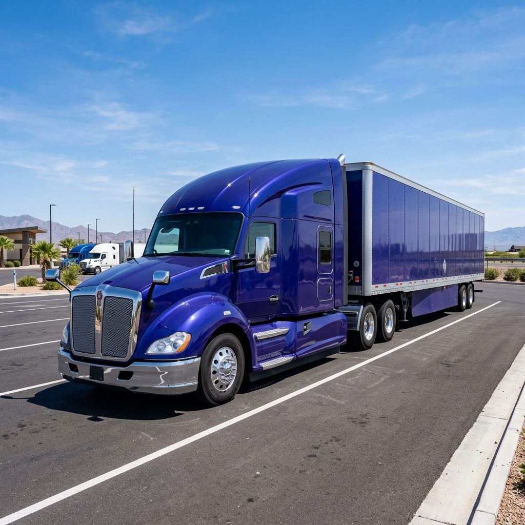 Indigo American 18-Wheeler Truck on Highway